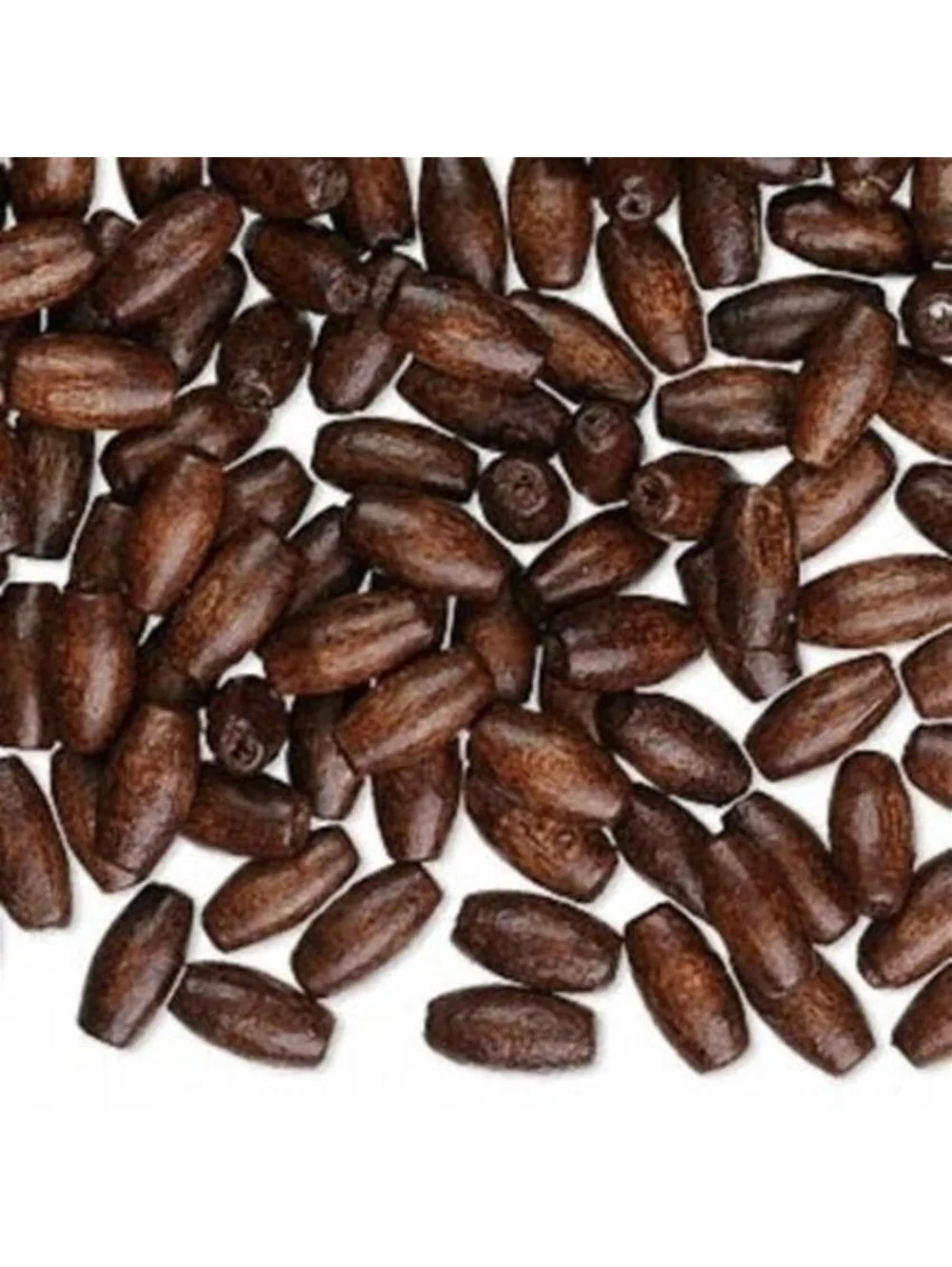 100 Earthy Dark Cocoa Brown 8mm Oval Wood Spacer Beads
